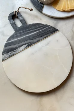 Cristina Oria Tablas^Tabla Redonda De Mármol Negra Y Blanca