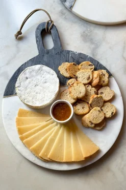 Cristina Oria Tablas^Tabla Redonda De Mármol Negra Y Blanca