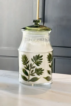 Cristina Oria Almacenaje^Tarro De Cristal Con Tapa Diseño Flores Verdes