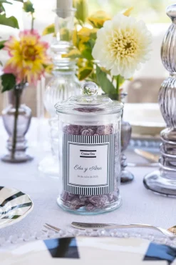 Cristina Oria Dulces Cristina Oria^Tarro De Violetas Personalizado Especial Bodas