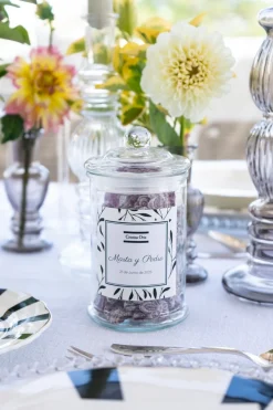 Cristina Oria Dulces Cristina Oria^Tarro De Violetas Personalizado Especial Bodas