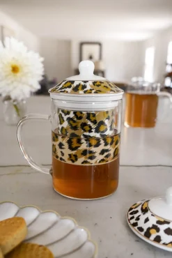 Cristina Oria Tazas Y Teteras^Taza Con Filtro Para Infusiones De Cristal Y Porcelana Diseño Animal Print