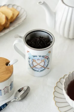 Cristina Oria Tazas Y Teteras^Taza Con Filtro Para Infusiones De Porcelana Con Diseño Náutico