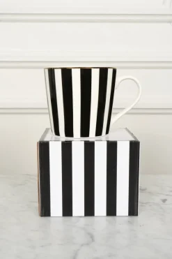 Cristina Oria Tazas Y Teteras^Taza Negra Y Blanca Con Diseño De Rayas