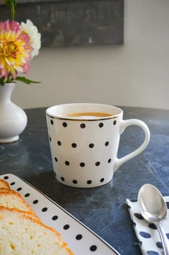Cristina Oria Tazas Y Teteras^Taza Negra Y Blanca Con Diseño De Puntos