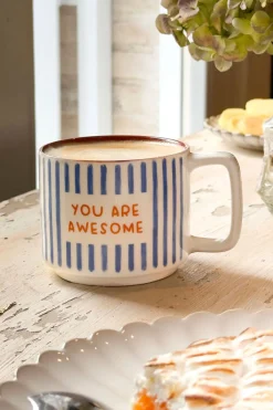 Cristina Oria Tazas Y Teteras^Taza Rayas Azules "You Are Awesome"