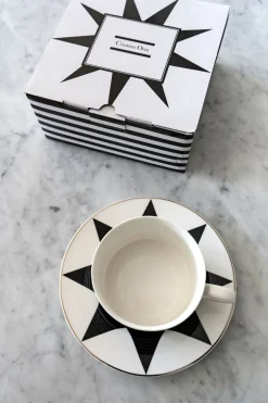 Cristina Oria Tazas Y Teteras^Taza Y Plato Circus Blanca Y Negra