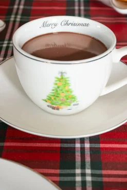 Cristina Oria Tazas Y Teteras^Taza Y Plato Con Diseño De Árbol Navidad CO