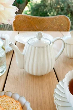 Cristina Oria Tazas Y Teteras^Tetera Blanca Flor Co