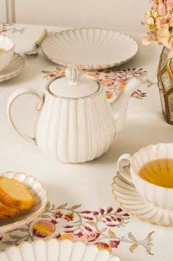 Cristina Oria Tazas Y Teteras^Tetera Blanca Flor Co