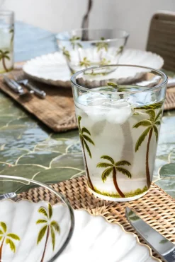 Cristina Oria Vasos^Vaso Acrílico Diseño Palmeras