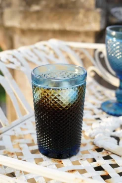 Cristina Oria Vasos^Vaso Cristal Alto Azul Oscuro Picos