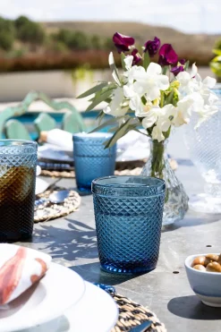 Cristina Oria Vasos^Vaso Cristal Azul Oscuro Picos