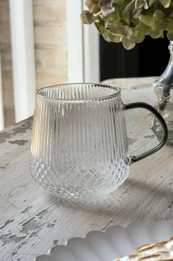 Cristina Oria Vasos^Vaso De Cristal Con Detalles Tallados Y Asa De Color