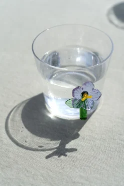 Cristina Oria Vasos^Vaso De Vidrio Soplado Diseño Botánico Flor Lila