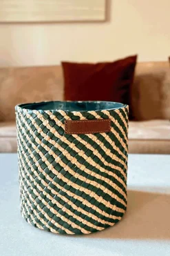 Cristina Oria Velas^Vela Artesanal De Cuero Y Rafia Con Fragancia Almizcle Grande