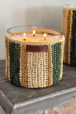 Cristina Oria Velas^Vela Artesanal De Rafia Con Fragancia Menta Y Té Mediana