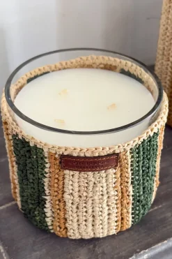 Cristina Oria Velas^Vela Artesanal De Rafia Con Fragancia Menta Y Té Mediana
