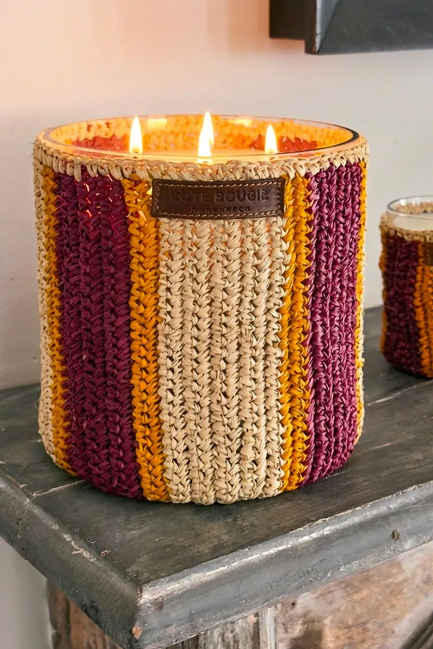 Cristina Oria Velas^Vela Artesanal De Rafia Con Fragancia Dátiles Grande