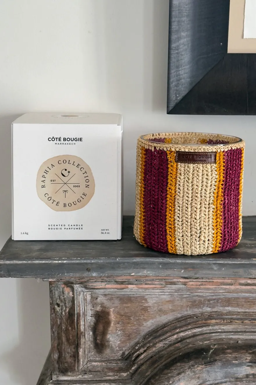 Cristina Oria Velas^Vela Artesanal De Rafia Con Fragancia Dátiles Grande