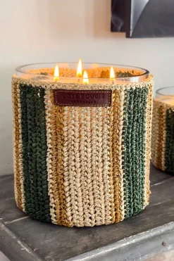 Cristina Oria Velas^Vela Artesanal De Rafia Con Fragancia Menta Y Té Grande