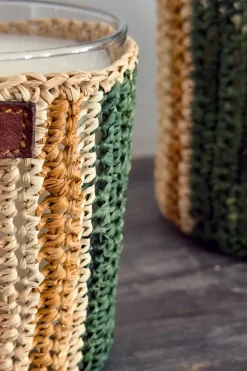 Cristina Oria Velas^Vela Artesanal De Rafia Con Fragancia Menta Y Té Pequeña