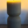 Cristina Oria Velas^Vela LED Diseño Ondas Gris