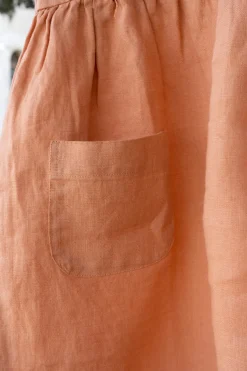 Cristina Oria Minichef^Vestidos De Lino Naranja Niños